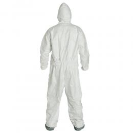杜邦™ Tyvek® 400 連體服 配合呼吸器式連帽附帶防滑靴套防護(hù)服腰部松緊帶車縫白色