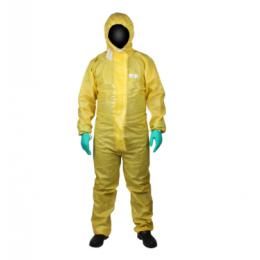 代爾塔DeltaPlus C級防化服 耐酸堿防毒服 DT300 黃色連體防護服