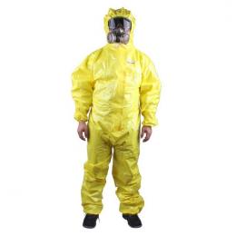 霍尼韋爾Honeywell帶帽連體輕型防化服防酸堿 液密噴霧4503000