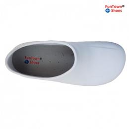范特仕Funtownshoes 7120 防滑安全EVA+橡膠白色不帶孔廚師鞋