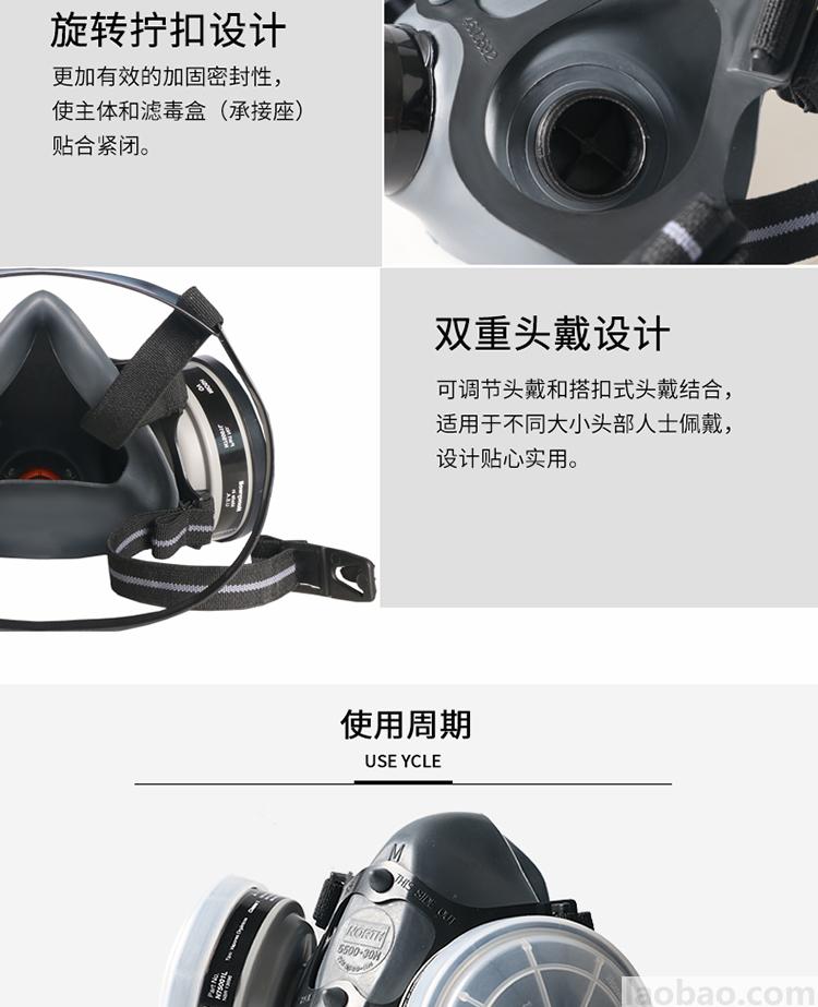 霍尼韋爾Honeywell5500系列防毒面具套裝防有機蒸汽 工業(yè)粉塵噴漆焊接打磨農藥實驗室防塵面罩