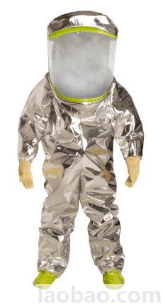 杜邦 Tychem10000 TK601T LY全封閉A級防護(hù)服尼龍搭扣式雙層門襟 三個排氣閥 雙層膠條接縫 檸檬黃 銀色