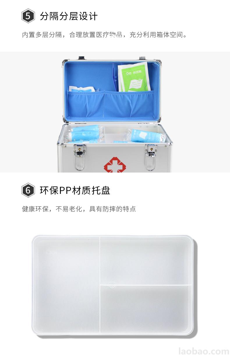 CROR（科洛）小型急救箱 鋁塑面板 鋁合金框架 包含6大類26種急救物品ZE-L-006A